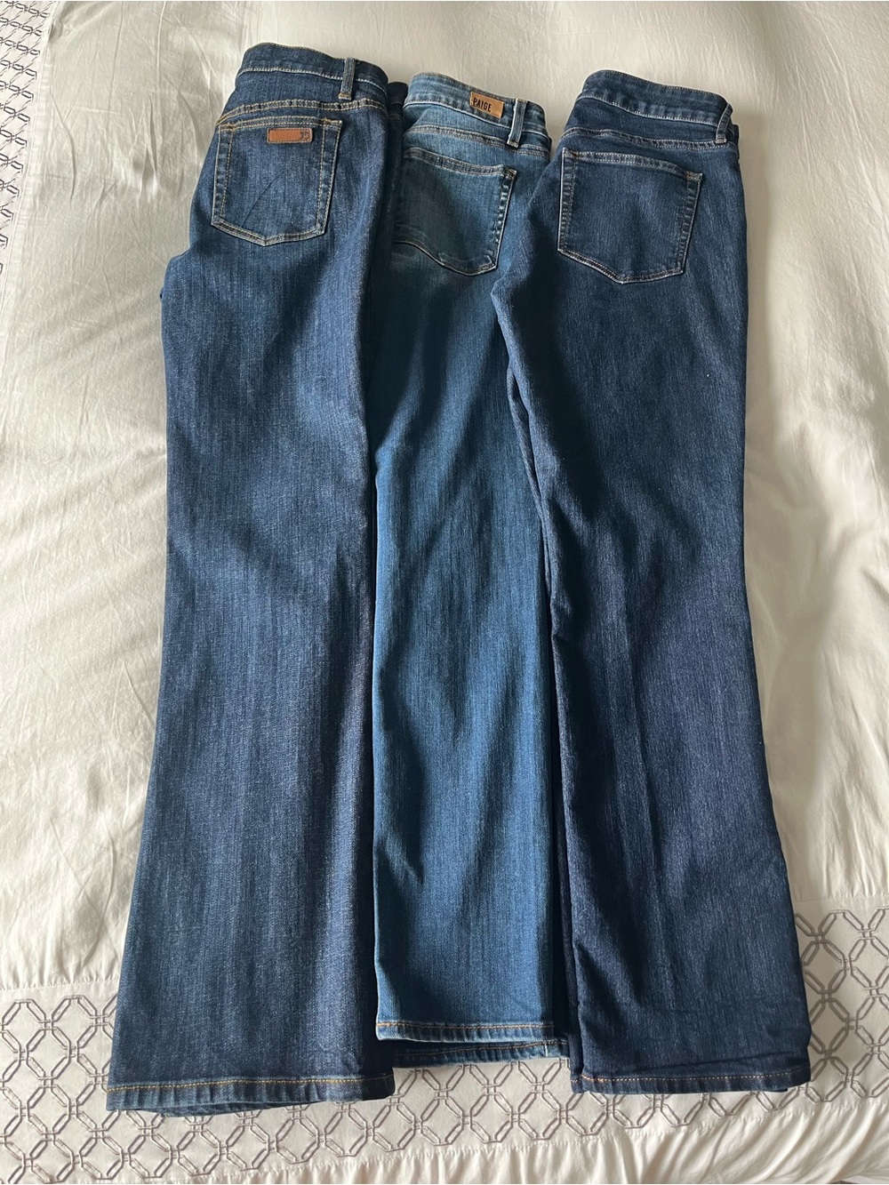 Premium Jeans Women's Bootcut Trio in Dark, Medium & Light Blue Washes